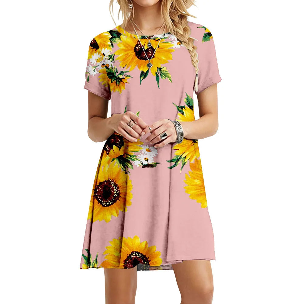Hot Sale Boho Sunflower Dress
