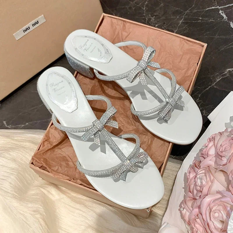 Shiny Rhinestone Sandals For Women.