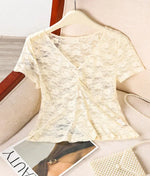 Load image into Gallery viewer, Lace Short Sleeved Beach Top For Women
