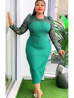 Load image into Gallery viewer, Plus Size Fashion Dashiki Ankara Lace Maxi Dress
