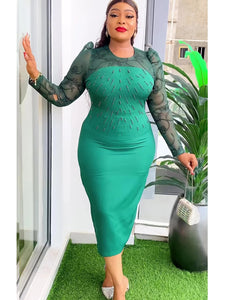 Plus Size Fashion Dashiki Ankara Lace Maxi Dress