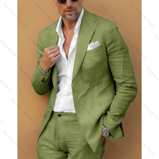 New Men's Digital Print Casual Suit