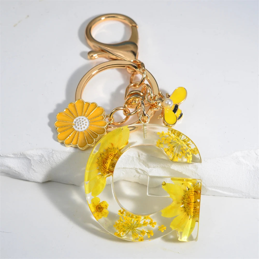 Cute Artificial Pearl Bee Pendant Keychain