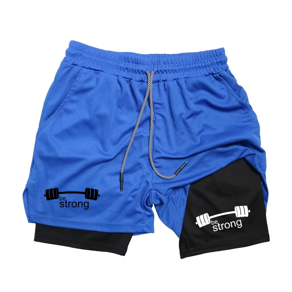 Men's 2-in-1 Fitness Exercise Quick-Drying Shorts