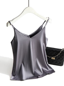 Women Summer Silk Sleeveless Tops