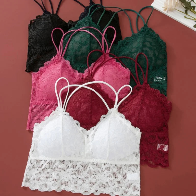Women's Lace Non-wire Bra And Panties Set.
