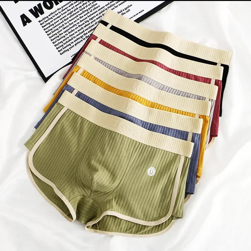 Men's 100% Cotton Solid Striped Boxers
