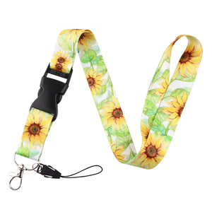 Sunflower Pattern Lanyard For Keys ID