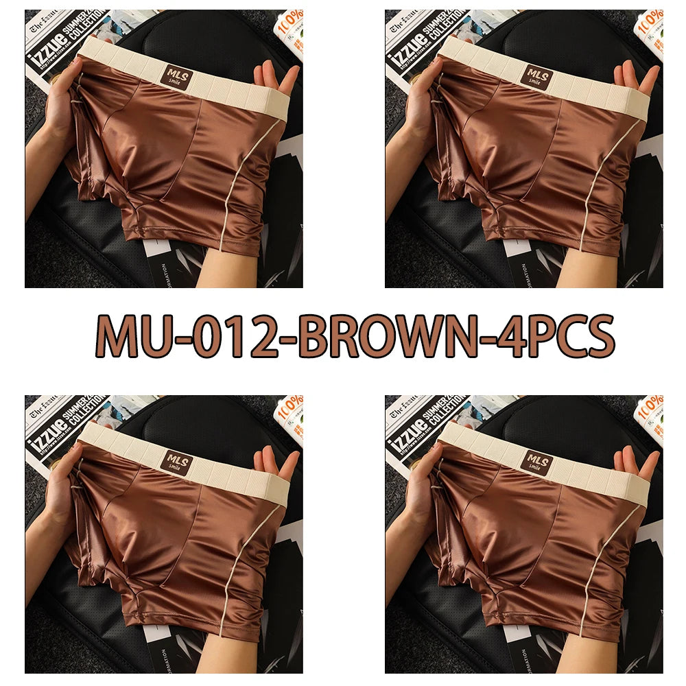 Men’s Lightweight Breathable Satin Silk Boxers