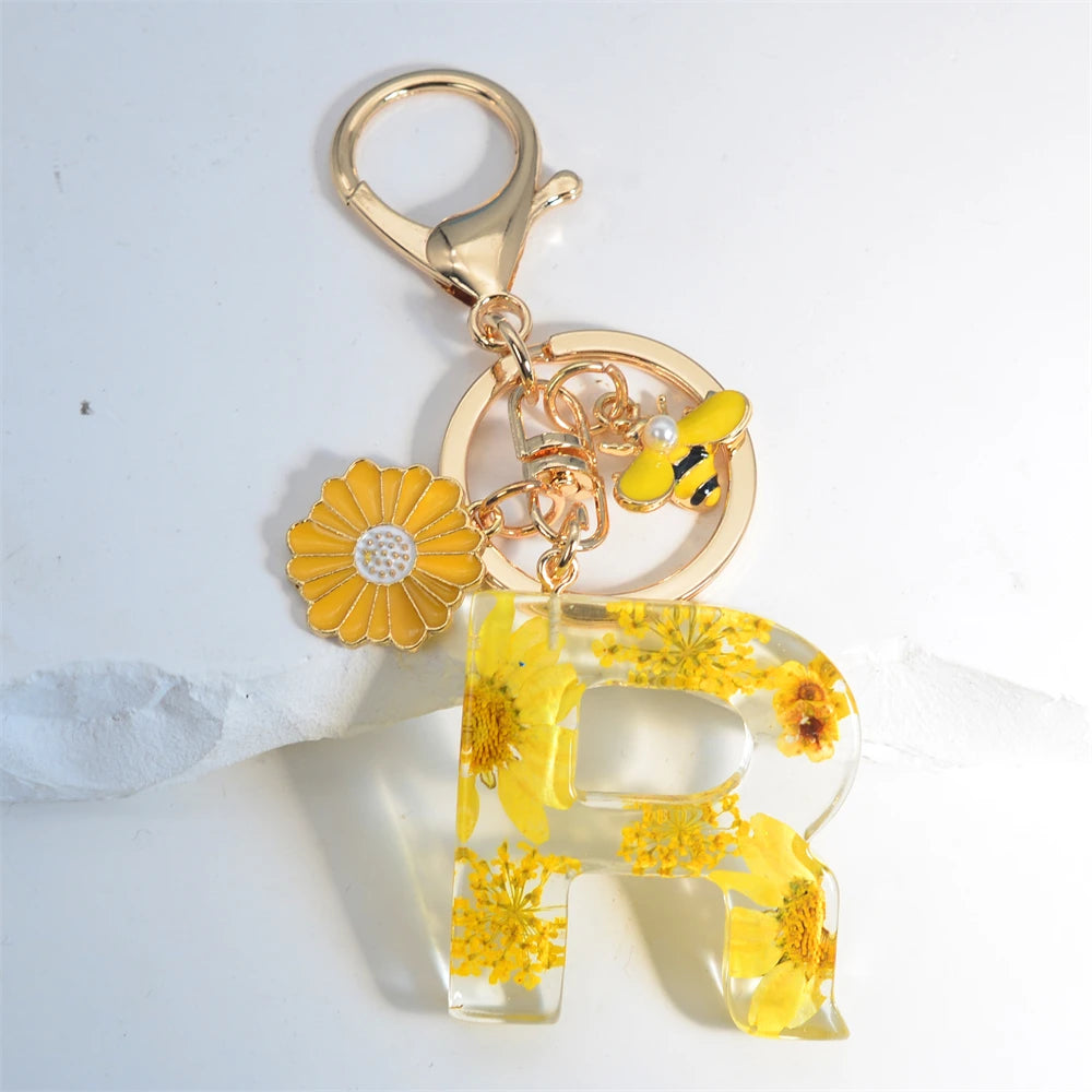 Cute Artificial Pearl Bee Pendant Keychain