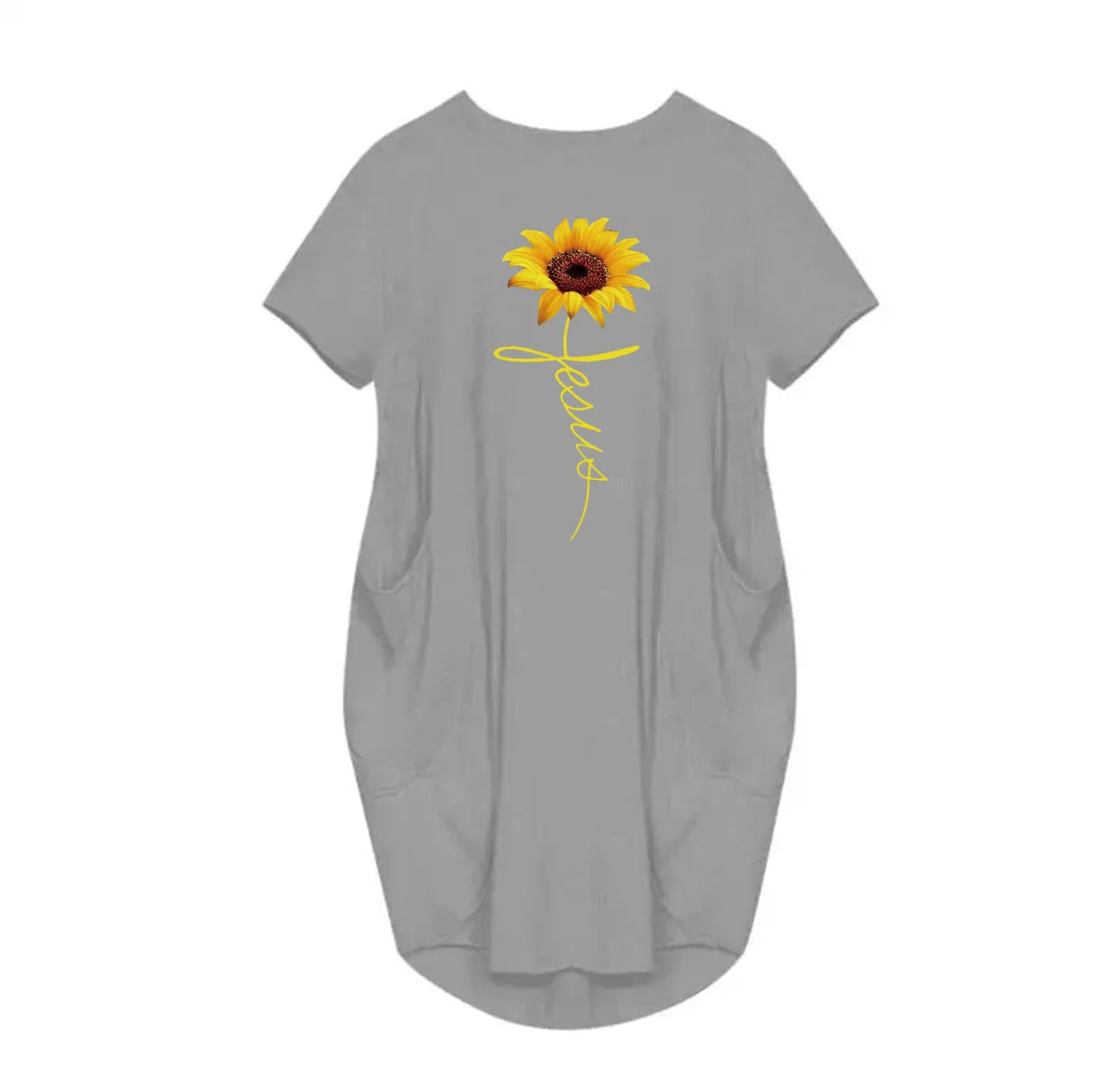 Women's Faith Sunflower Print Loose Size Dress