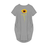 Load image into Gallery viewer, Women&#39;s Faith Sunflower Print Loose Size Dress
