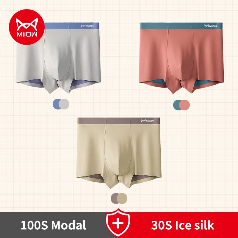 Men's Breathable Light Ice Silk Boxers