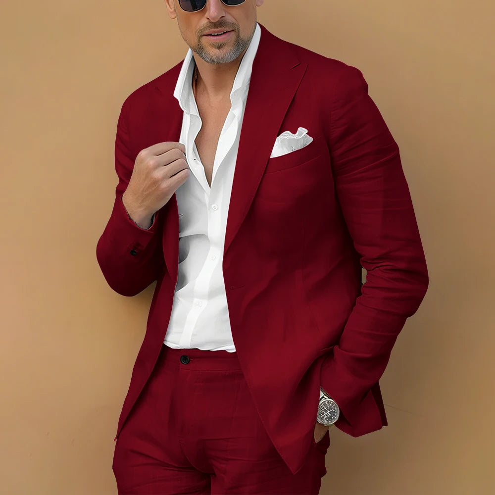 New Men's Digital Print Casual Suit