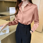 Load image into Gallery viewer, Women Long Sleeve Satin Top

