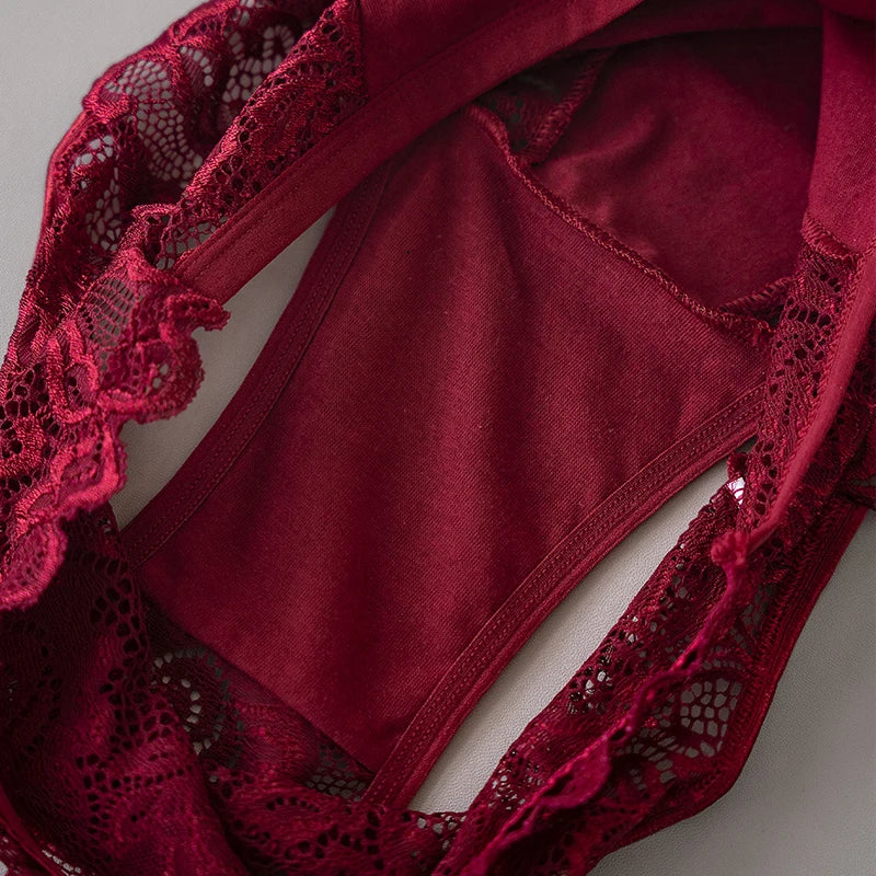 Women's 6-PCS Cotton Lace Panties Set.