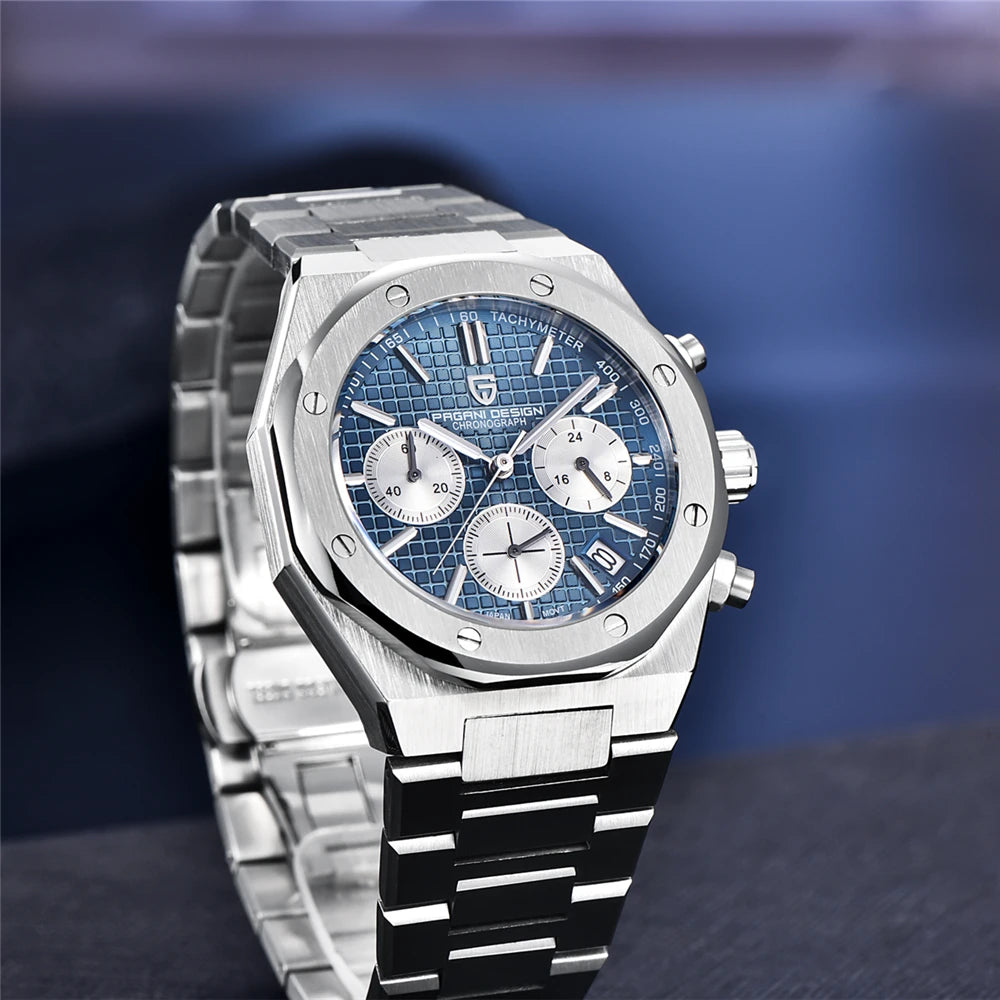 Men's Quartz Sapphire Stainless Steel Watch