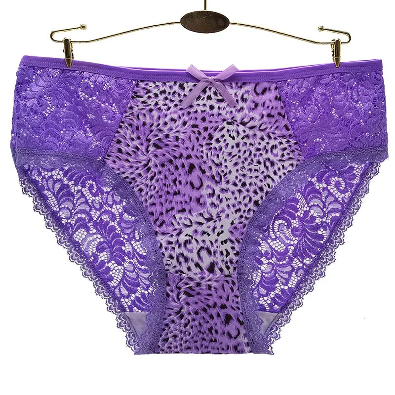 Women's 6 Piece Leopard Print Plus Size Panties.