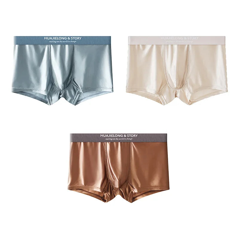 Men's Breathable Thin Satin Silk Boxers