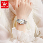 Load image into Gallery viewer, OLEVS Top Brand Women&#39;s Watches Elegant Rhombus Mirror Original Quartz Ladies Wristwatch Stainless Steel Waterproof Luminous New
