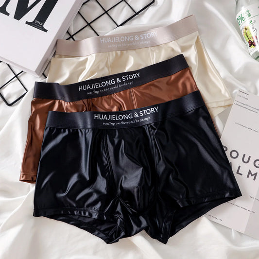 Men's Breathable Thin Satin Silk Boxers