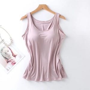 Ice Silk Tank Top Wireless Padded