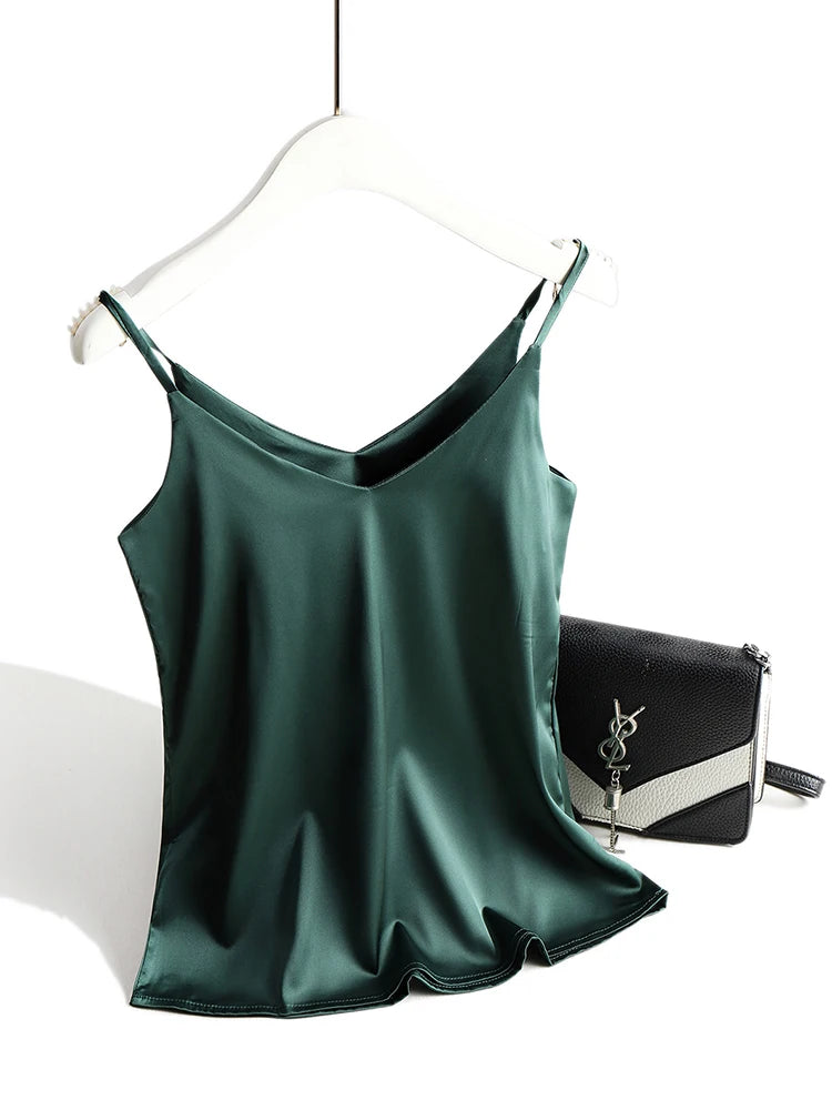 Women Summer Silk Sleeveless Tops