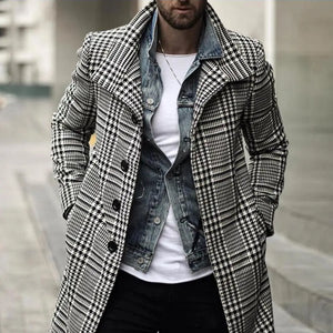 Gentleman's Checkered Trench Coat