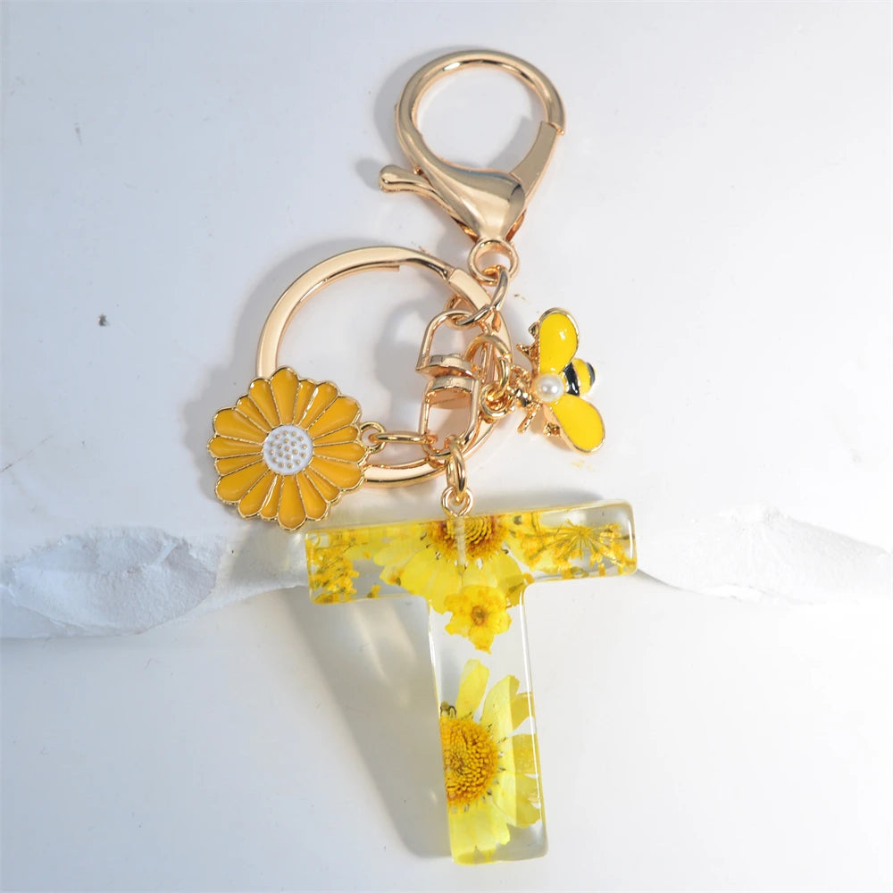 Cute Artificial Pearl Bee Pendant Keychain