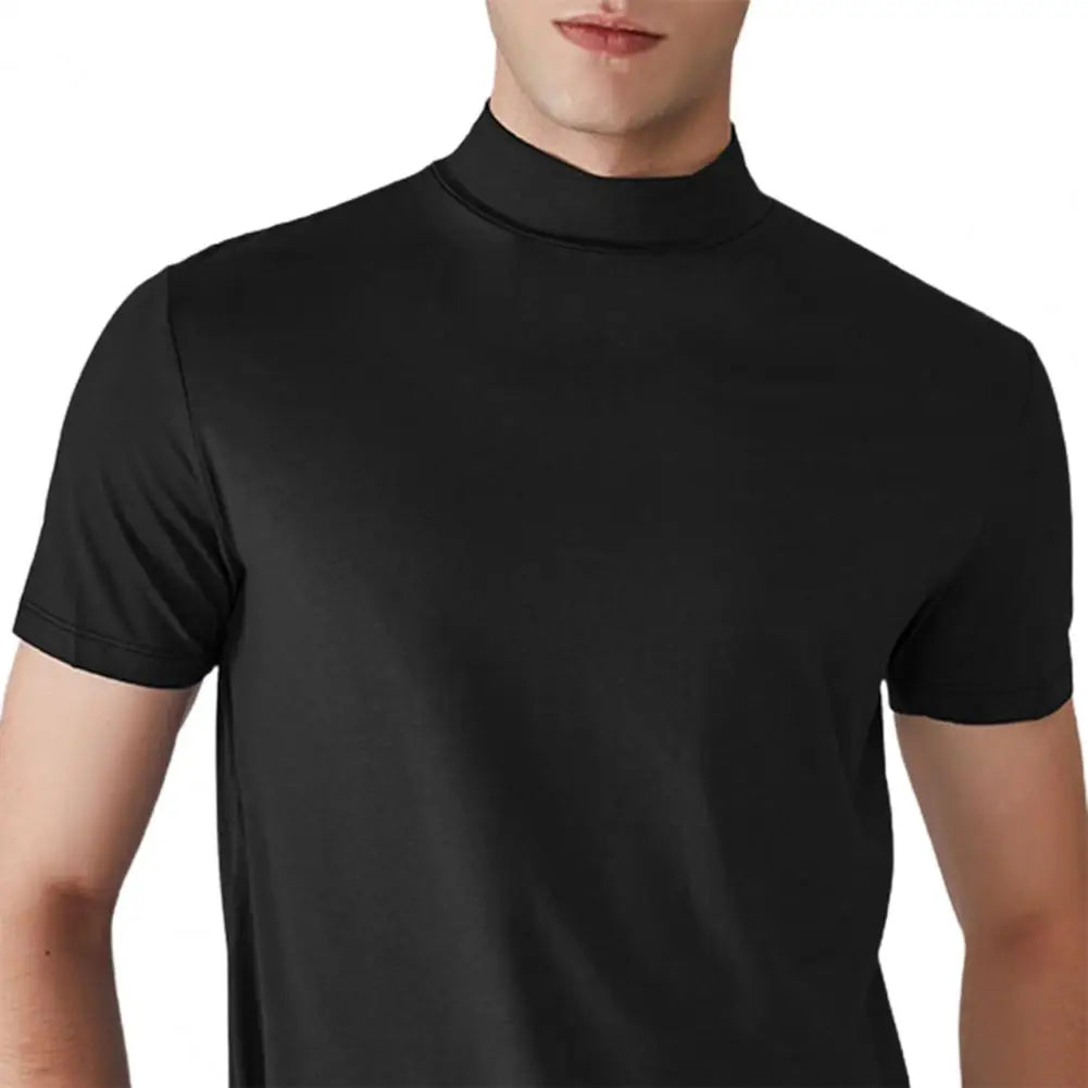 Men's Half High Collar Slim Fit T-shirt