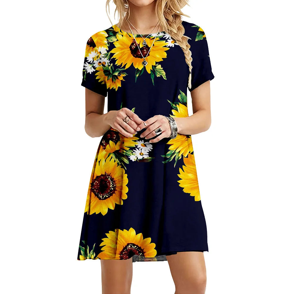 Hot Sale Boho Sunflower Dress