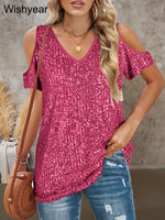 Load image into Gallery viewer, Luxury Sequin Patchwork Woman&#39;s Top
