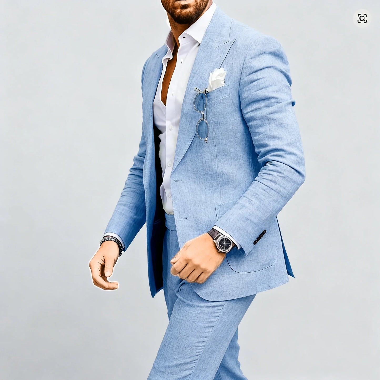 Men's Slim Fit Linen 2 Piece Suit