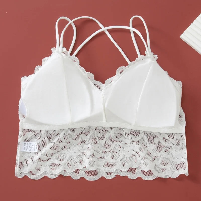 Women's Lace Non-wire Bra And Panties Set.