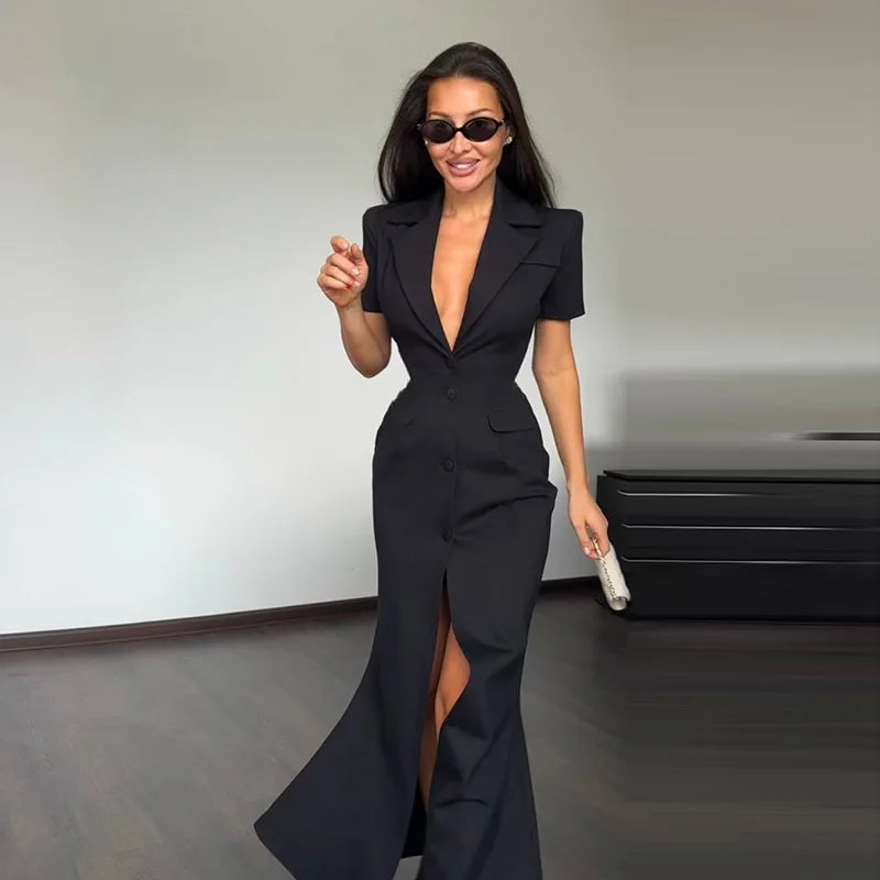 Women's Solid Elegant Dress 2026