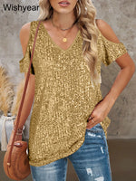 Load image into Gallery viewer, Luxury Sequin Patchwork Woman&#39;s Top
