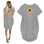 Load image into Gallery viewer, Women&#39;s Faith Sunflower Print Loose Size Dress
