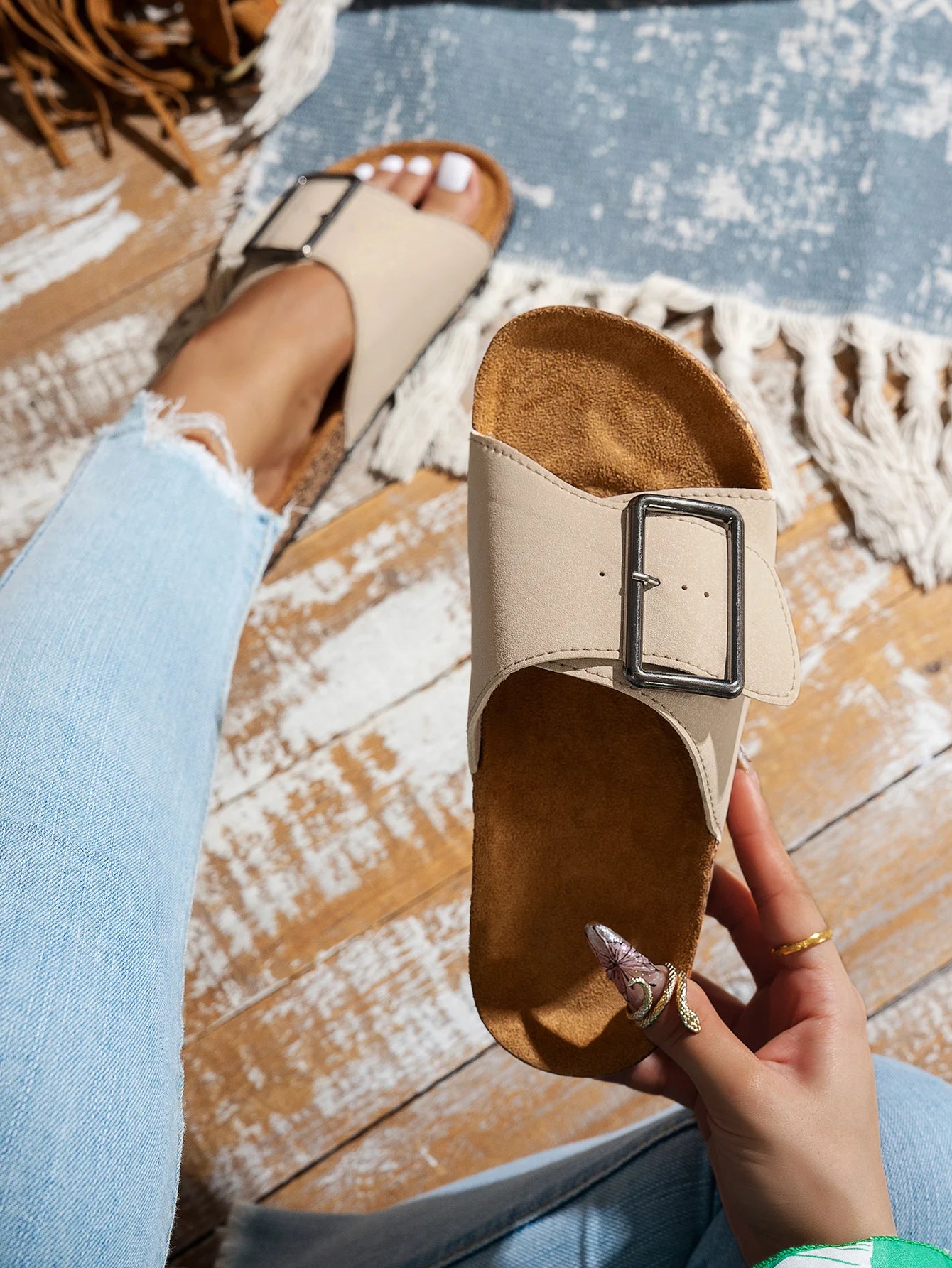 Women's Casual Flat Heel Slip-On Beach Slippers