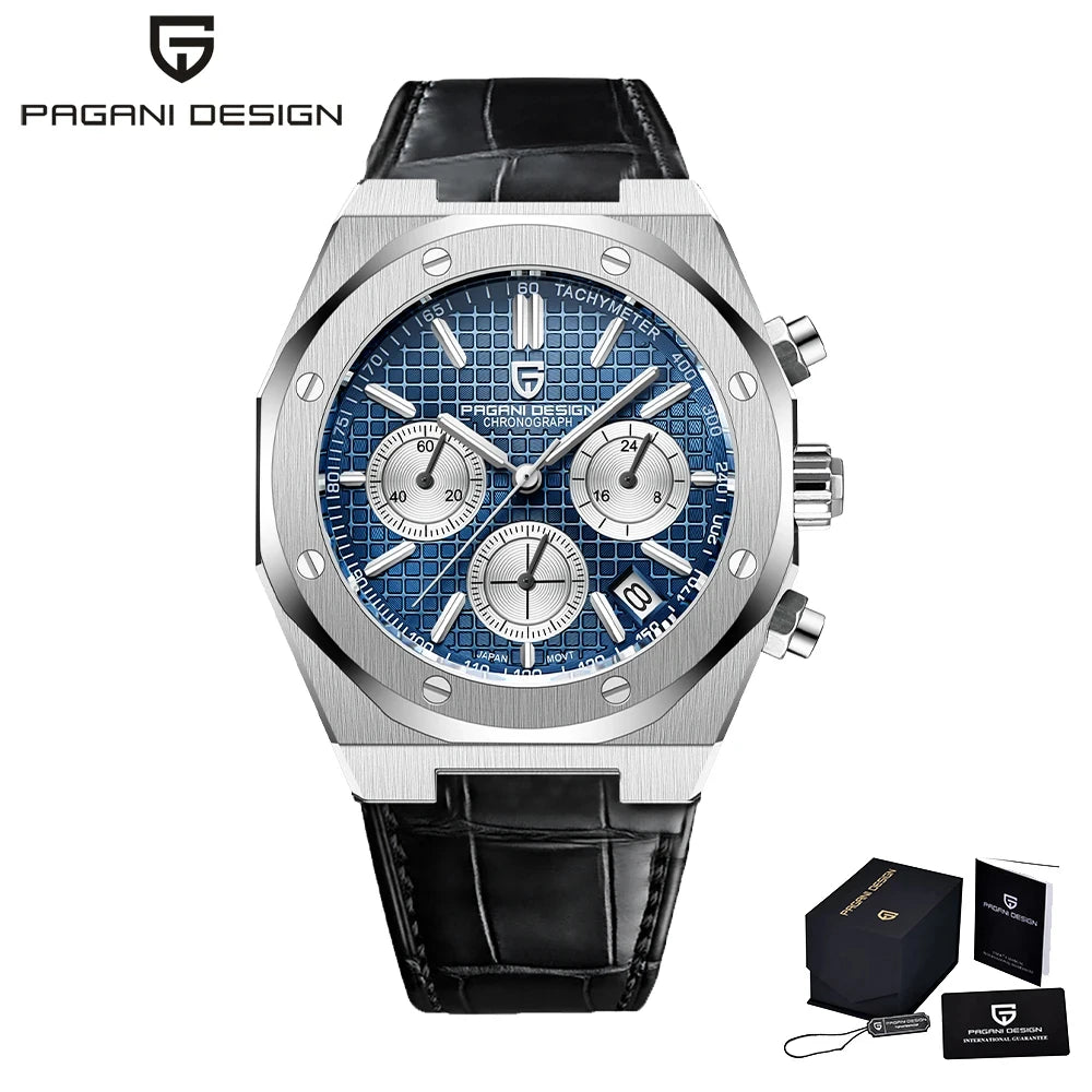 Men's Quartz Sapphire Stainless Steel Watch