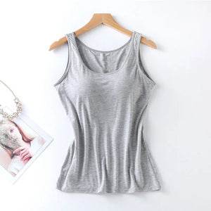 Ice Silk Tank Top Wireless Padded