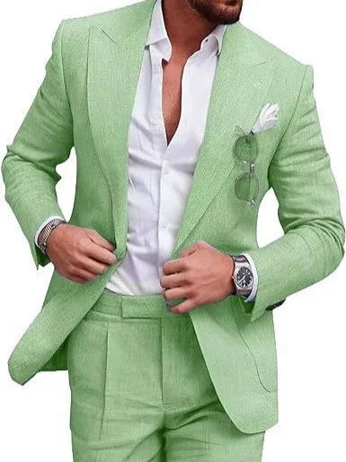 Men's Slim Fit Linen 2 Piece Suit