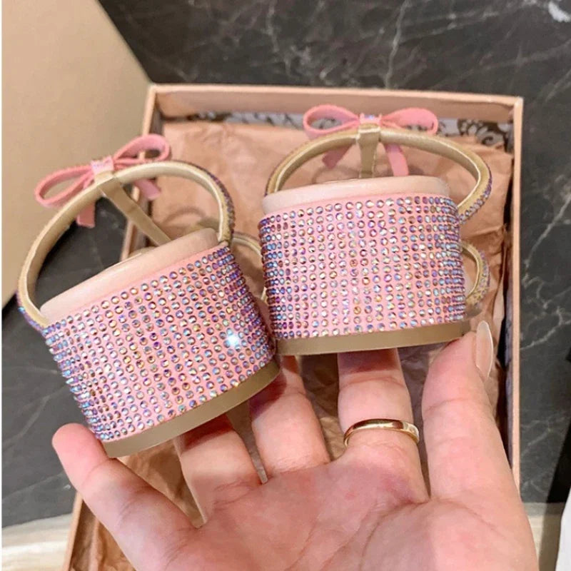 Shiny Rhinestone Sandals For Women.