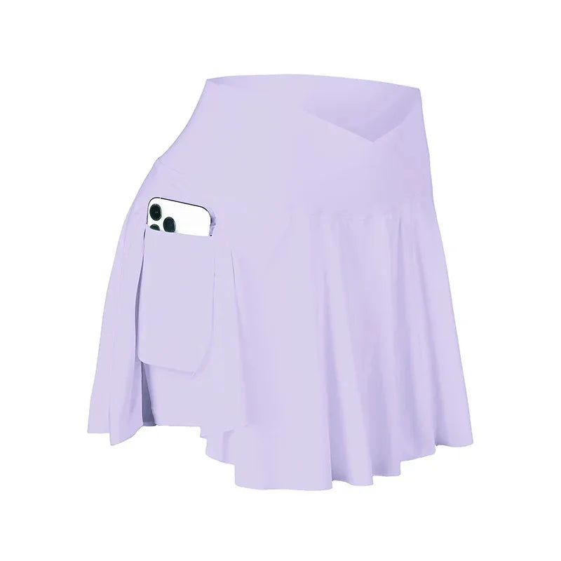 Light purple skirt with a pocket on a white background
