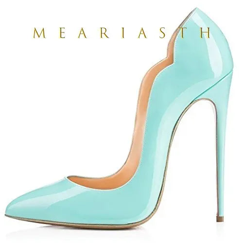 Women's 12cm High Heels Patent Leather Shoes.