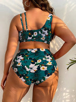 Load image into Gallery viewer, Women&#39;s High Waist Plus Size Swimwear Bikini Set
