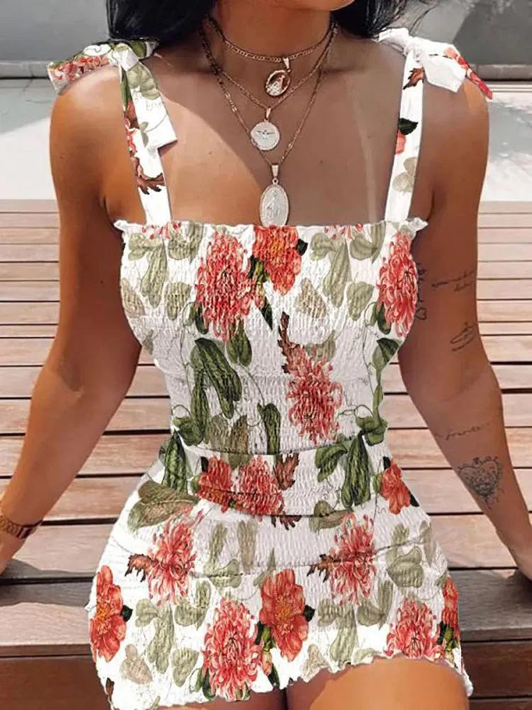 Woman Summer Fashion Floral Mini Dress