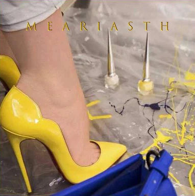 Women's 12cm High Heels Patent Leather Shoes.