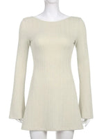 Load image into Gallery viewer, White Long Sleeve Flare Dress
