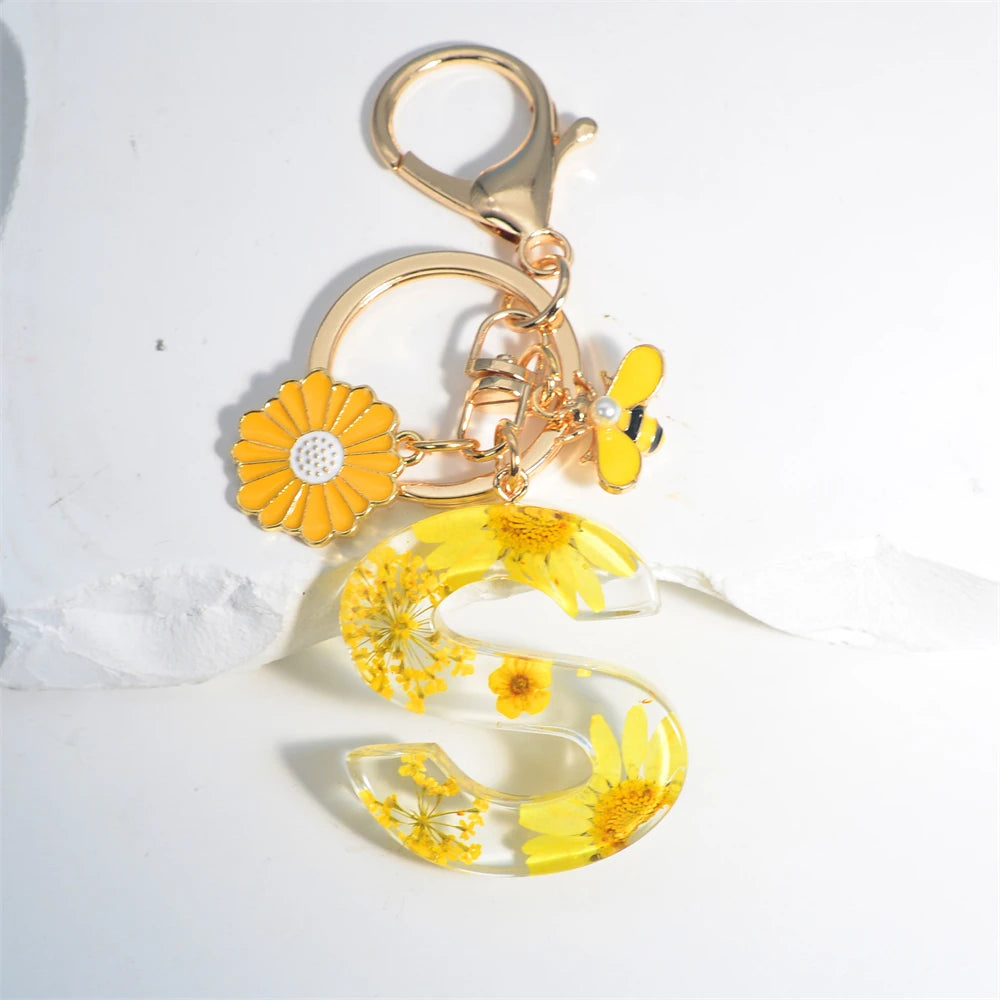 Cute Artificial Pearl Bee Pendant Keychain