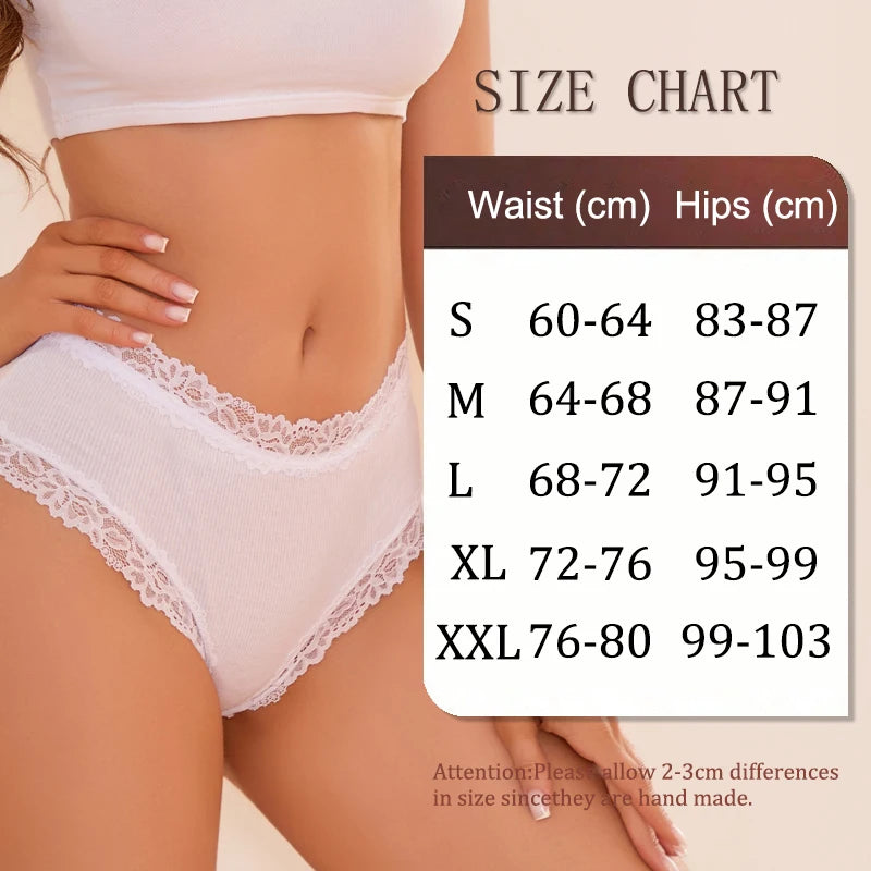4Pcs Women's Seamless Cotton Underwear Plus Size High Waist Breathable Panties.